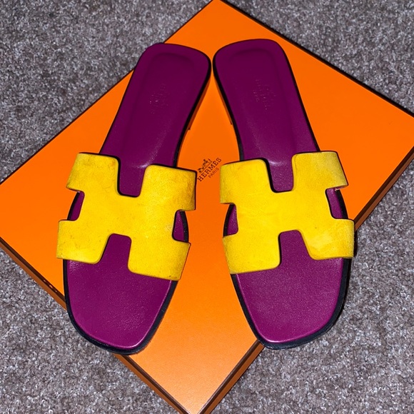 Hermes Shoes Authentic Yellow Hermes Slides Poshmark